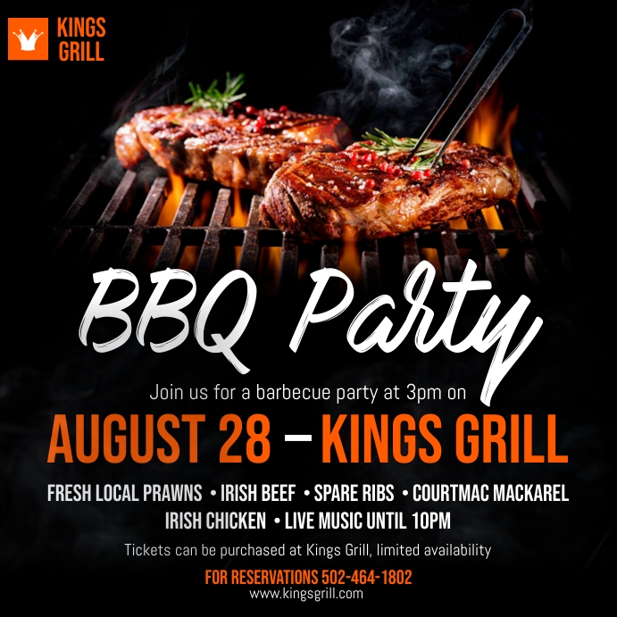 BBQ Party Kings Grill Pos Instagram template