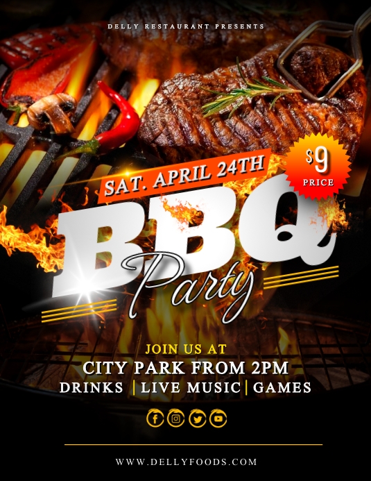 Spring Bbq Poster BBQ Party poster design Template | PosterMyWall