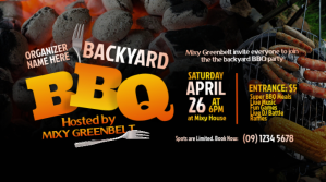 BBQ party Twitter Post template