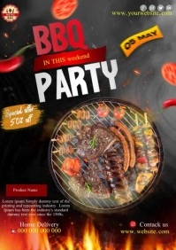 BBQ Party Video A4 template