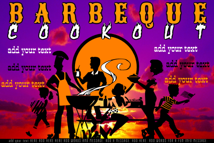 BARBECUE COOK OUT OFF EVENT REUNION PARTY FAMILY Template | PosterMyWall