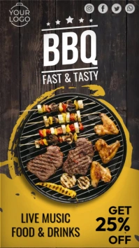 bbq restaurant ad social media template Instagram Story