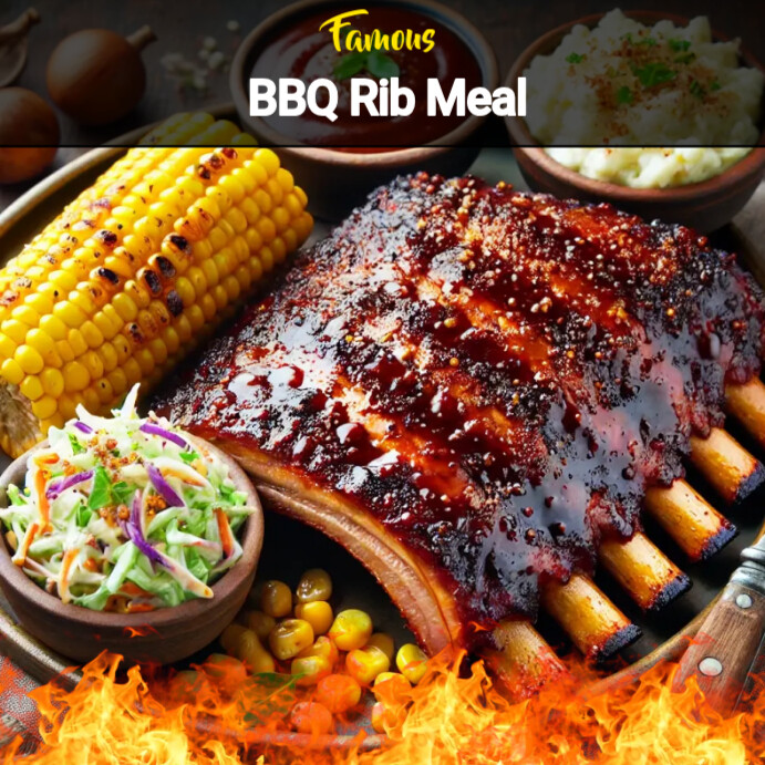 Modèle BBQ Ribs Meal Rack of Ribs Dinner | PosterMyWall