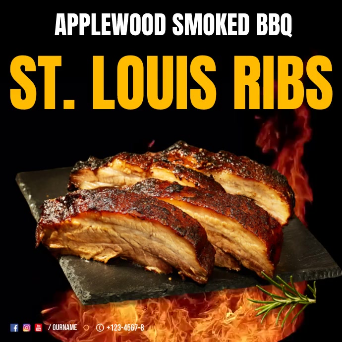 Poster Ribs Copy of BBQ Ribs Promotion Ad Social Media | PosterMyWall