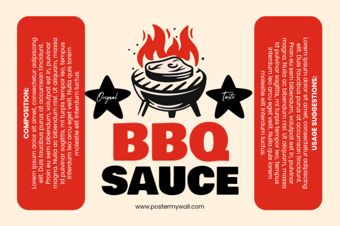 Bbq Sauce Label Design Labels Template | PosterMyWall