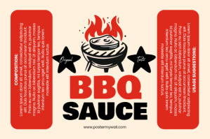 bbq sauce label design Etiqueta template