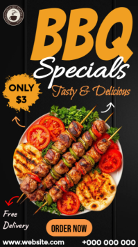 BBQ Specials Flyer Digitalt display (9:16) template
