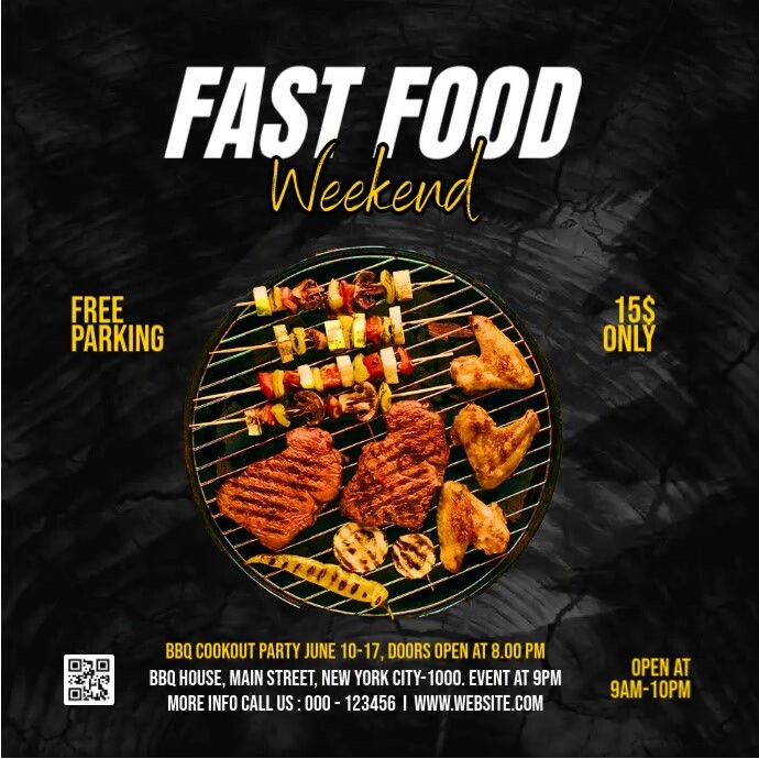 BBQ Weekend/ Fast food Template | PosterMyWall