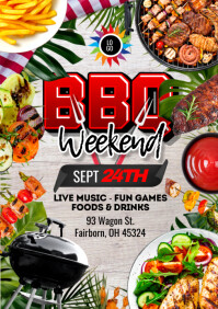 BBQ Weekend Flyer A5 template