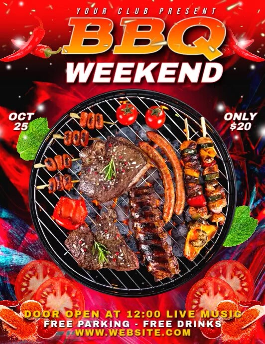 BBQ WEEKEND FLYER Template | PosterMyWall