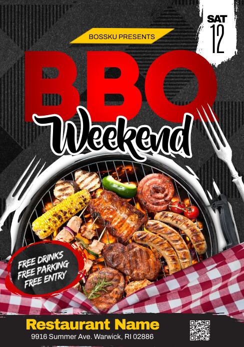 BBQ Weekend Flyer A5 template