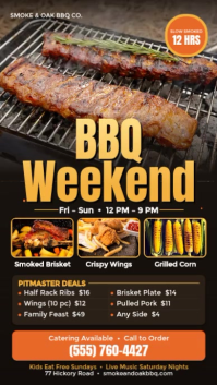 Zwart BBQ Weekend Promotion Historia de Instagram Template