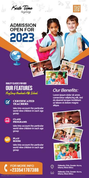 School Admission Open Roll-up Banner Template