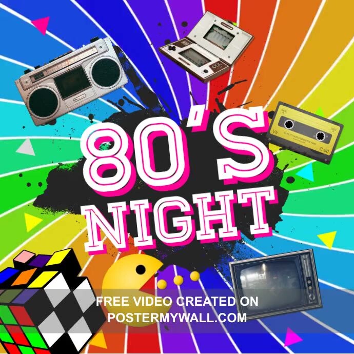 80s Night Square (1:1) template