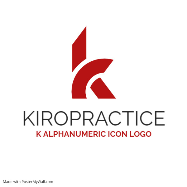 dark red and grey colors k alphanumeric icon