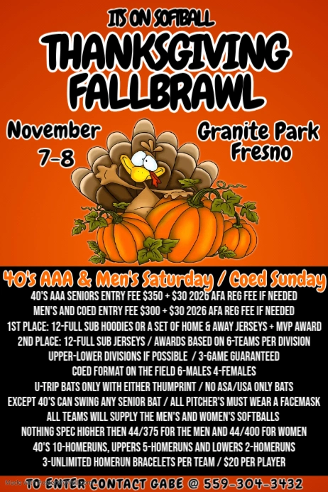 Thanksgiving Fallbrawl Poster template