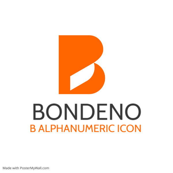 b alphanumeric icon logo template design oran