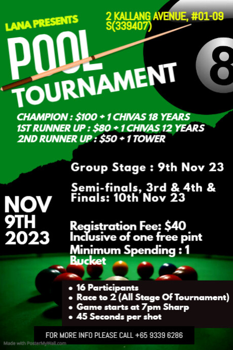 Pool Tournament Poster | PosterMyWall