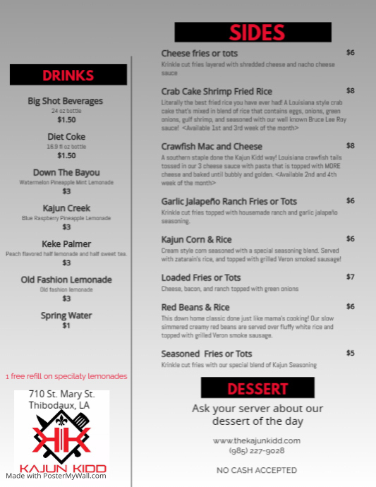 Restaurant Menu (PG 2) PosterMyWall