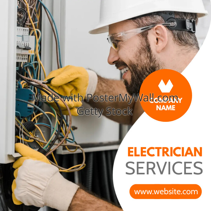 minimal electrician services advertisement in
