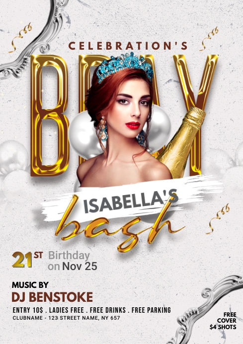 Advert Day Rave Bday bash night party social media ad Template | PosterMyWall