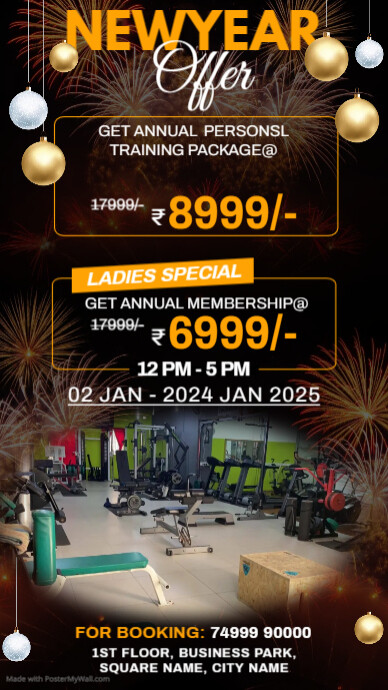 New Year Gym Offer 2022 Template Instagram Story