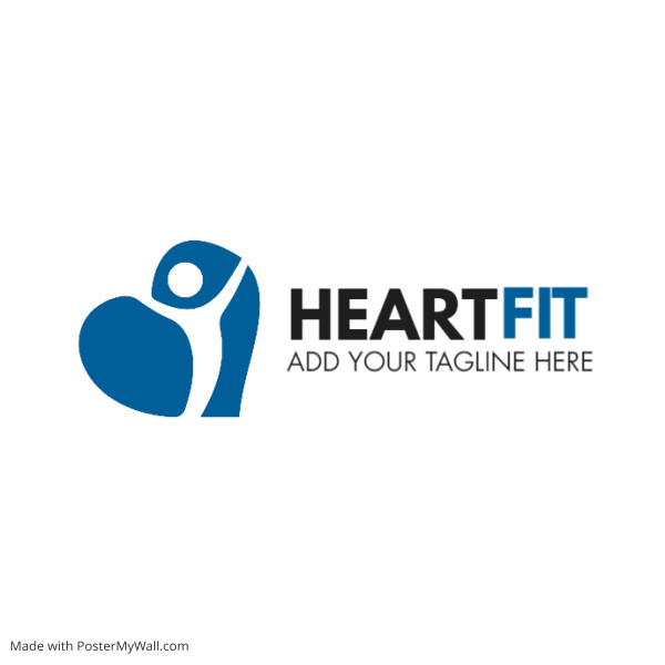 black and grey heart fit icon logo