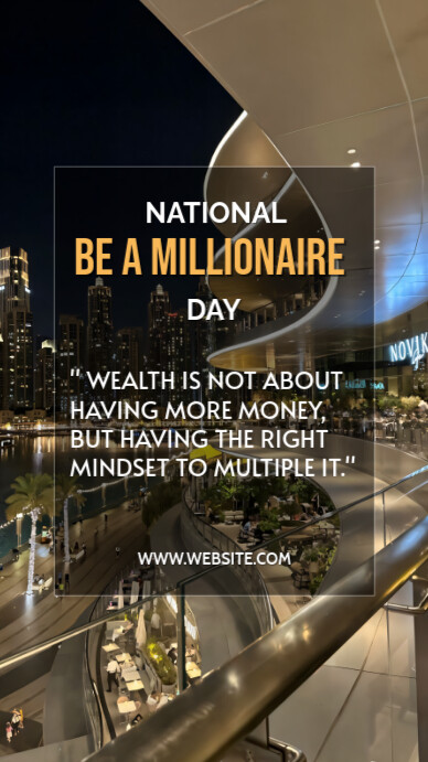 Be a millionaire day Instagram Story template