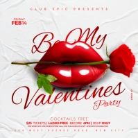 Be My Valentine party flyer template Сообщение Instagram