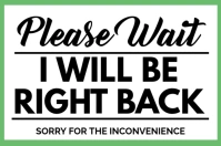 Be Right Back Free PDF Poster Template