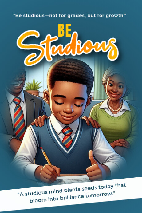 be studious 海报 template