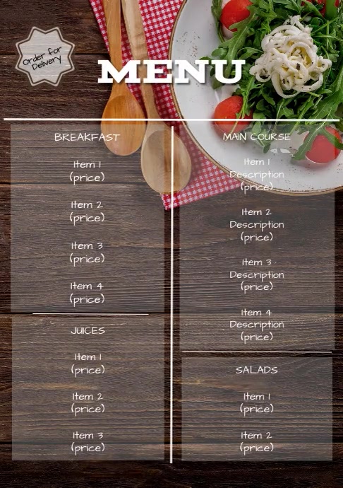 Menu Small Restaurant Template | PosterMyWall