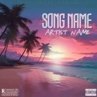 BEACH ALBUM MIXTAPE SONG COVER TEMPLATE