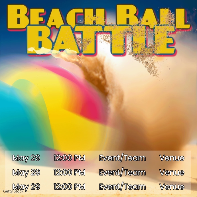 Beach Ball Tournament Insta 2023 Template PosterMyWall