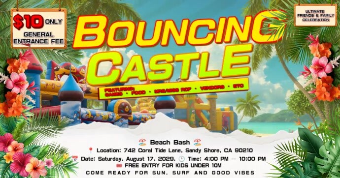 Beach Bash Facebook 共享图片 template