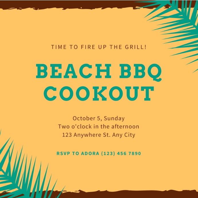 BEACH BBQ Instagram Post template