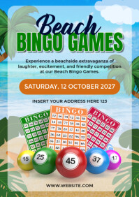 Beach Bingo Games Event Invitation A3 template