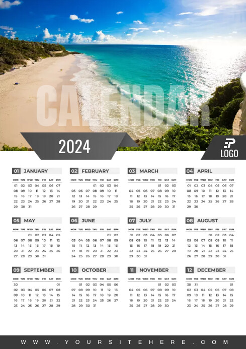 Beach Calendar Template PosterMyWall