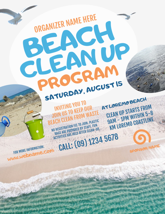 Copy of Beach Clean Up Flyer Template PosterMyWall
