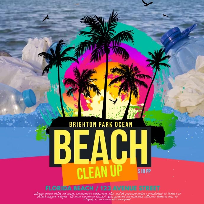 Beach Clean Up Invitation Video Template | PosterMyWall