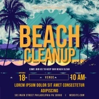 Beach Clean up Invitation Video Square (1:1) template