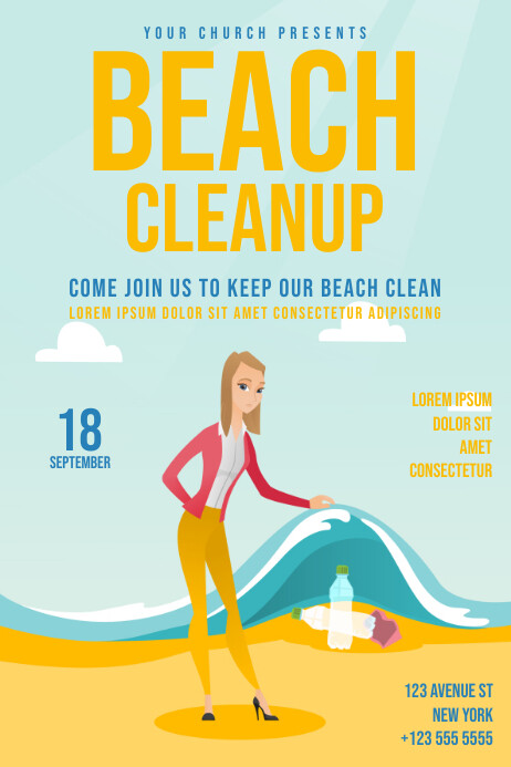 Beach Cleanup Day Flyer Template Postermywall