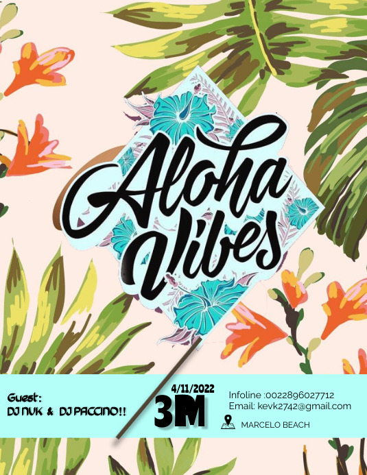 Beach flyers templates (2) Folheto (US Letter)