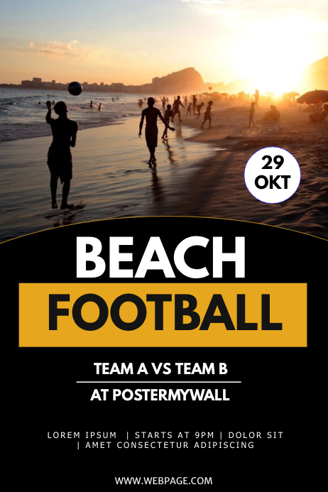 Beach football tournament flyer template Poster