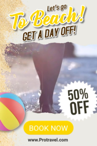 Beach Holiday Day Off Poster template