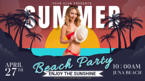 Beach party, Summer party Digital Display (16:9) template