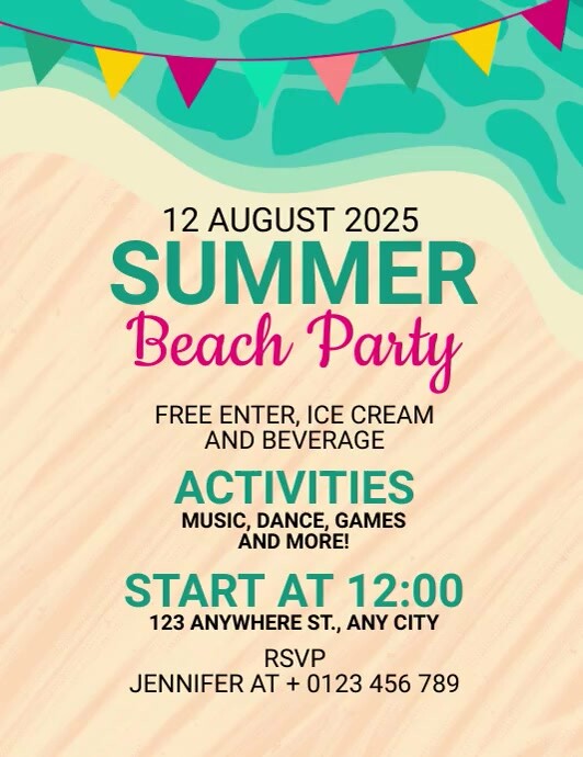 Modèle Beach Party Ads | PosterMyWall