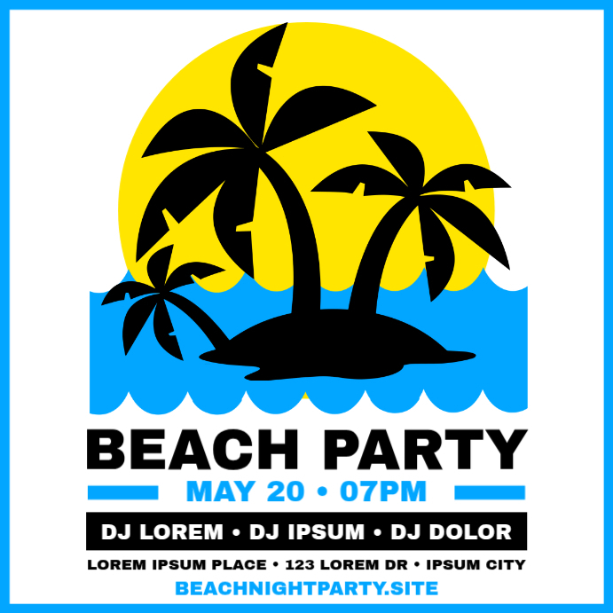 BEACH PARTY BANNER | PosterMyWall