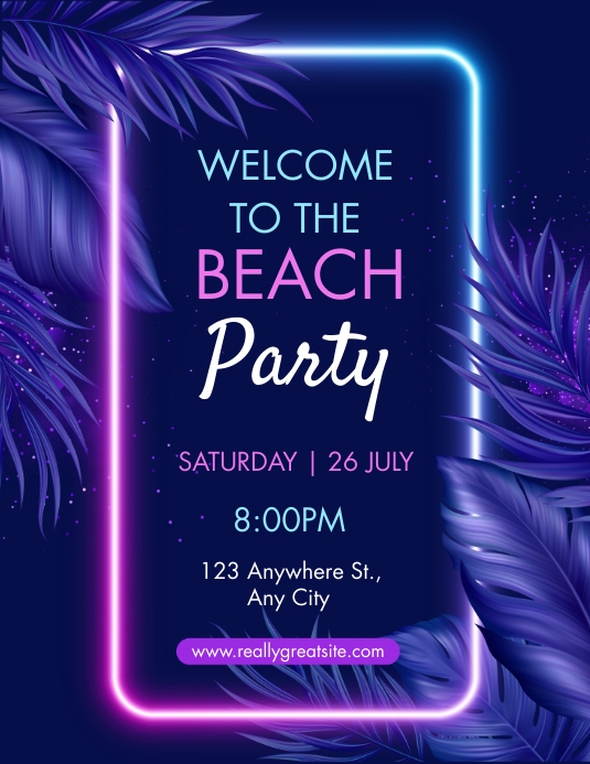 Clean Up Party Inventation Example BEACH PARTY CLEAN UP FLYERS Template | PosterMyWall