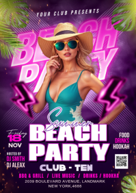 Beach Party A4 template